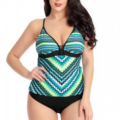 SW1451-1121 Costum de baie tankini din doua piese cu top colorat