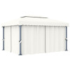 Pavilion cu perdea, alb crem, 4 x 3 m, aluminiu GartenMobel Dekor, vidaXL