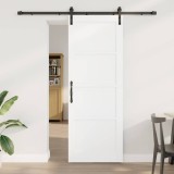 Ușa Glisantă cu Set de Uși Alb 78x211 cm Lemn Solid de Pin