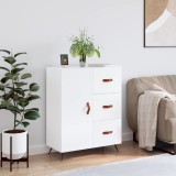 vidaXL Servantă, alb extralucios, 69,5x34x90 cm, lemn compozit