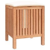 Cumpara ieftin Taburet de baie, 40,5x40x52 cm, lemn masiv de nuc
