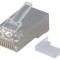 Conector RJ45 ecranat Cat 5e cu contacte din alamă aurită, 8 pini