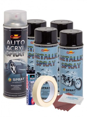 Kit complet reparatie si vopsire jante culoare Negru Metalizat, V4 foto