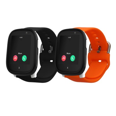 Set 2 Curele Kwmobile marime S pentru Xplora X6 Play, Negru/Portocaliu, Silicon, KWM000024UB002C foto