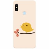 Husa silicon pentru Xiaomi Redmi S2, Flat Minimal Cute Bird Illustration