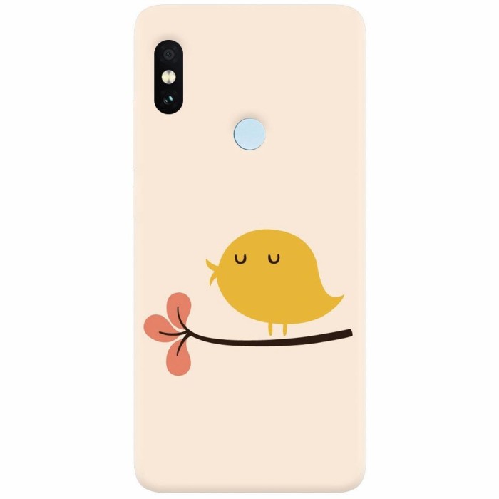 Husa silicon pentru Xiaomi Redmi S2, Flat Minimal Cute Bird Illustration