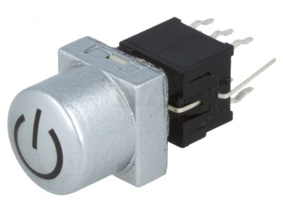 Comutator Tastatură POWER DPDT Argintiu cu LED 0.1A/30VDC foto
