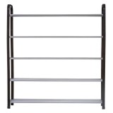 Etajera pantofi 5Five din metal si plastic, 4 niveluri pentru 16 perechi, 70x19x76 cm, negru Household NewTrend