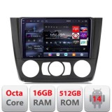 Navigatie BMW Seria 1 E87 2007-2011 clima manuala Edotec Kit-bmw117-manual 8 core QLED 2K 16+512 360 Android Waze USB Navigatie Internet Youtub CarSto