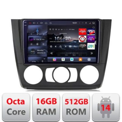 Navigatie BMW Seria 1 E87 2007-2011 clima manuala Edotec Kit-bmw117-manual 8 core QLED 2K 16+512 360 Android Waze USB Navigatie Internet Youtub CarSto foto