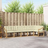 vidaXL Set de canapele de exterior cu pernă 6 pcs Alb și crem 3389532