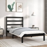 VidaXL Cadru de pat, 100x200 cm, negru, lemn masiv de pin