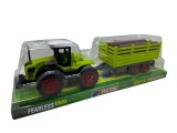 Tractor mecanic cu remorca si busteni 35cm