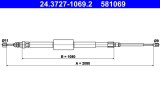 ATE 24.3727-1069.2 Cablu, frana de parcare