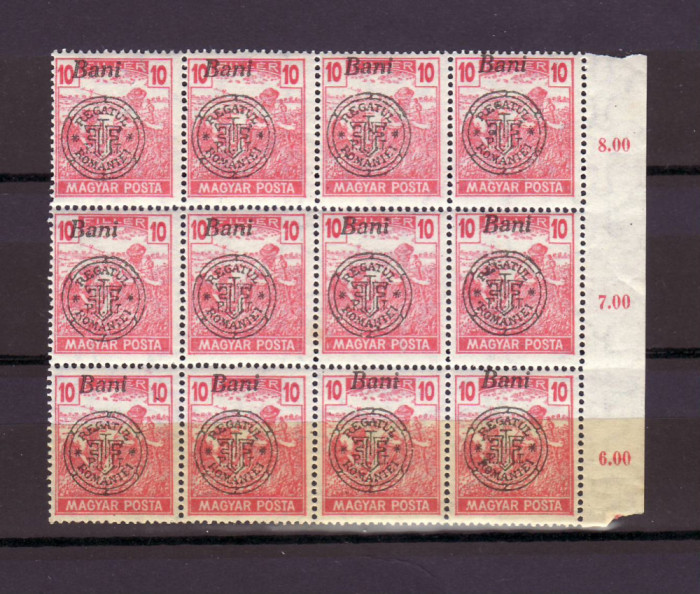 Romania 1919 Emisiunea Cluj Bloc 12t. MNH