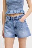 Tommy Hilfiger pantaloni scurți jeans uni, high waist, DW0DW20575