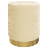 Cumpara ieftin Taburet depozitare rotund, roz caisa, catifea 31 x 37 cm
