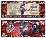 SUA = FANTASY NOTE (TJ6) = CAPTAIN AMERICA - 2012 - UNC/ SERIA COMICS SUPERHEROS