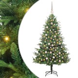 vidaXL Brad de Crăciun artificial pre-luminat cu set de bile Verde 3395346