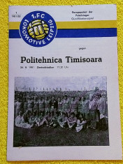 Program meci fotbal LOKOMOTIVE LEIPZIG - POLITEHNICA TIMISOARA(26.08.1981) foto
