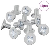 vidaXL Șuruburi cu cap &icirc;ngropat 12 pcs Argintiu M4 x 6 mm Fier 864482