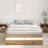 VidaXL Cadru de Pat cu Depozitare Artisan Stejar 150x200 cm