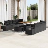 VidaXL Set de canapele pentru grădină 11 pcs Negru 100 x 100 x 71 cm 3364714