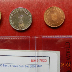 Set monede 2006 Romania 1, 5, 10, 50 Bani 2006, stare UNC , KMS-7022