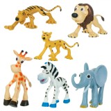 Set Figurine Plastic, Animale Jungla Cartoon, 6 Bucăți, Multicolor, 9x8cm, Oem