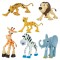 Set Figurine Plastic, Animale Jungla Cartoon, 6 Bucăți, Multicolor, 9x8cm