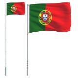 Steag Portugalia si stalp din aluminiu, 5,5 m
