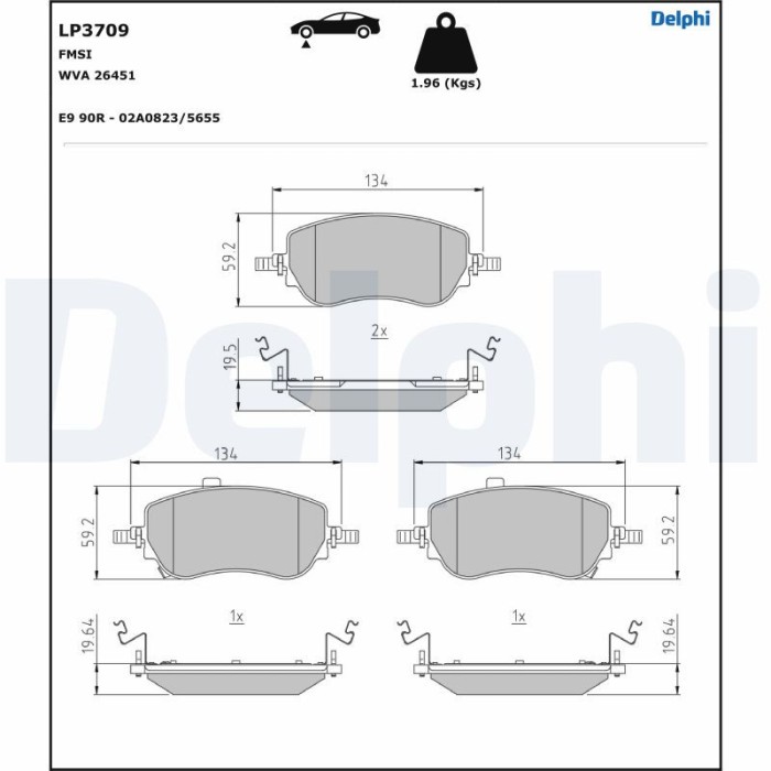 DELPHI LP3709 set placute frana,frana disc