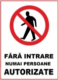 Placuta fara intrare numai persoane autorizate