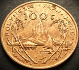 Cumpara ieftin Moneda exotica 100 FRANCI - POLINEZIA FRANCEZA, anul 1976 * cod 3466, Australia si Oceania