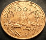 Cumpara ieftin Moneda exotica 100 FRANCI - POLINEZIA FRANCEZA, anul 1976 * cod 3466, Australia si Oceania