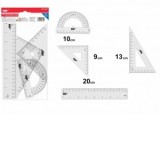 Set geometrie Main Paper, raportor, 2 echere, rigla 10 cm