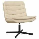 Scaun pivotant crem vidaXL 63x75x76 cm, tesatura poliester, design ergonomic, baza metalica