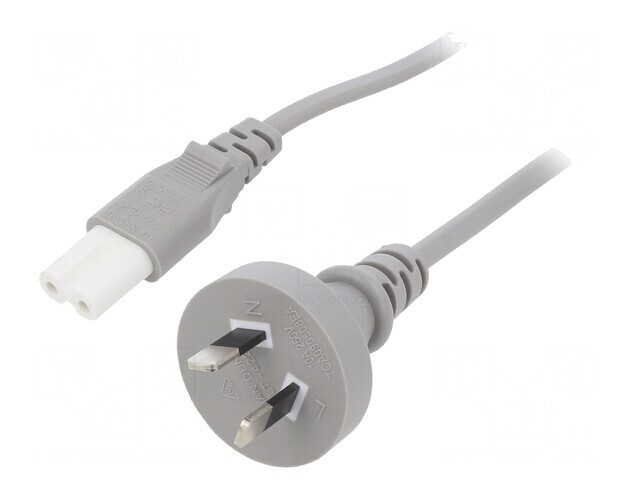 Cablu Alimentare 2x0,75mm2 IEC C7 1m Gri