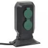 VidaXL Priză de exterior cu țăruș și 2 căi, negru/verde, 15,5x11x24 cm 4010100