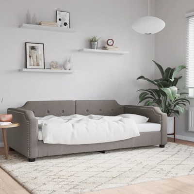 vidaXL Cadru de pat, gri taupe, 100 x 200 cm, material textil foto
