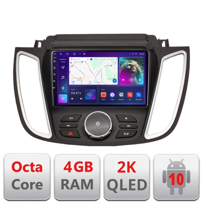 Navigatie Ford Kuga 2015-2020 SYNC2 si SYNC3 Android Octa Core Ecran 2K QLED GPS 4G 4+32GB 360 KIT-kuga+EDT-E409-2K CarStore Technology