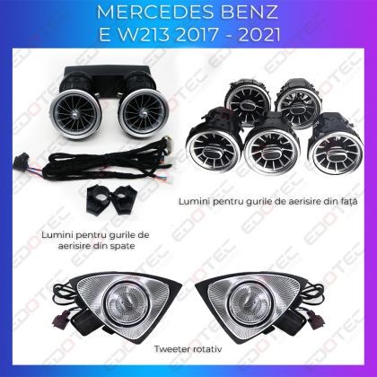 Lumini ambientale Mercedes W213-02+03+04 2017-2021 dedicat ventilatoare iluminate control telefon sau sistem original CarStore Technology