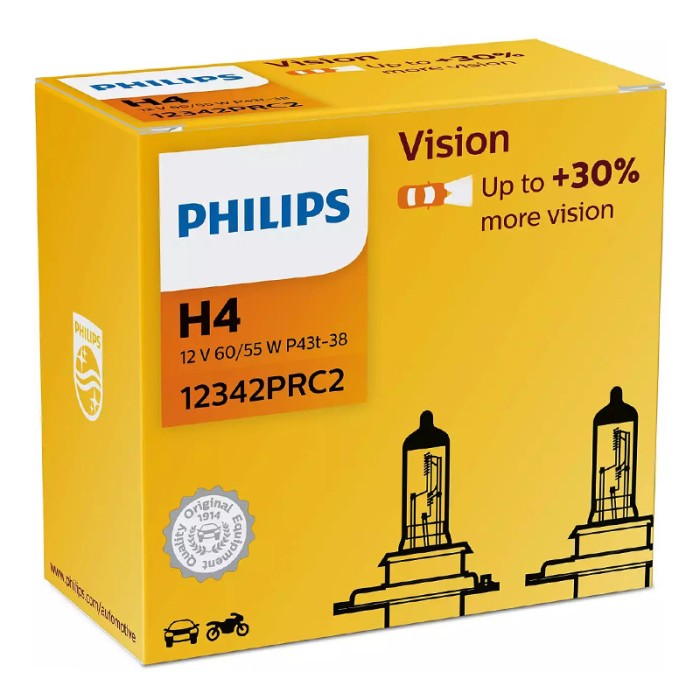 Set 2 becuri auto Vision Philips H4, 60/55 W