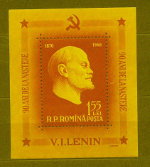 1960 Romania 90 de ani de la nasterea lui Lenin -colita dantelata neuzata LP492 foto