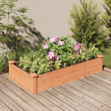 VidaXL Strat grădină &icirc;nălțat cu căptușeală maro 120x60x25 cm lemn brad