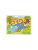 Cumpara ieftin Puzzle Lemn Woodyland Animale Africane, 30x23 cm, Joc Educativ, 3+