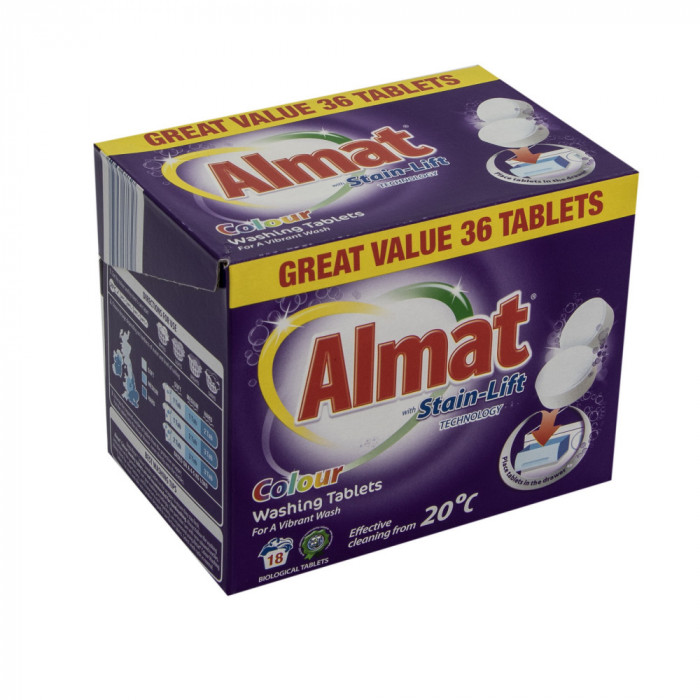 Tablete anti-pete bio pentru spalat haine colorate Almat, 36 spalari, 1.17 kg
