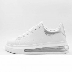 Sneakers Dama MBrands cu talpa flexibila pe aer, albi M-623-6 - 38