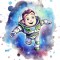 Sticker decorativ Astronaut, Albastru, 72 cm, 8078ST