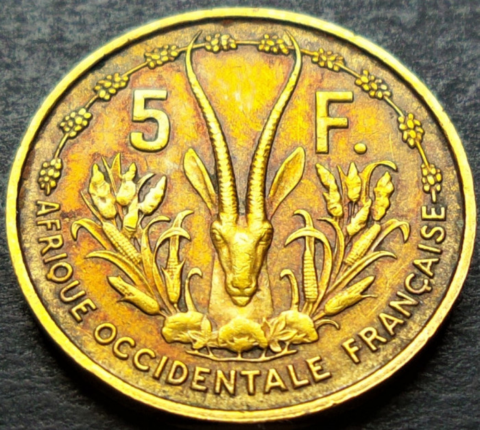 Moneda exotica 5 FRANCI - AFRICA OCCIDENTALA, anul 1956 * cod 2320